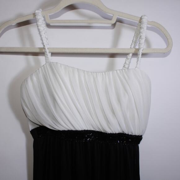Y2K Sweet Storm Black Maxi Dress With White Draped Cups And Sequins Size L - Picture 2 of 5